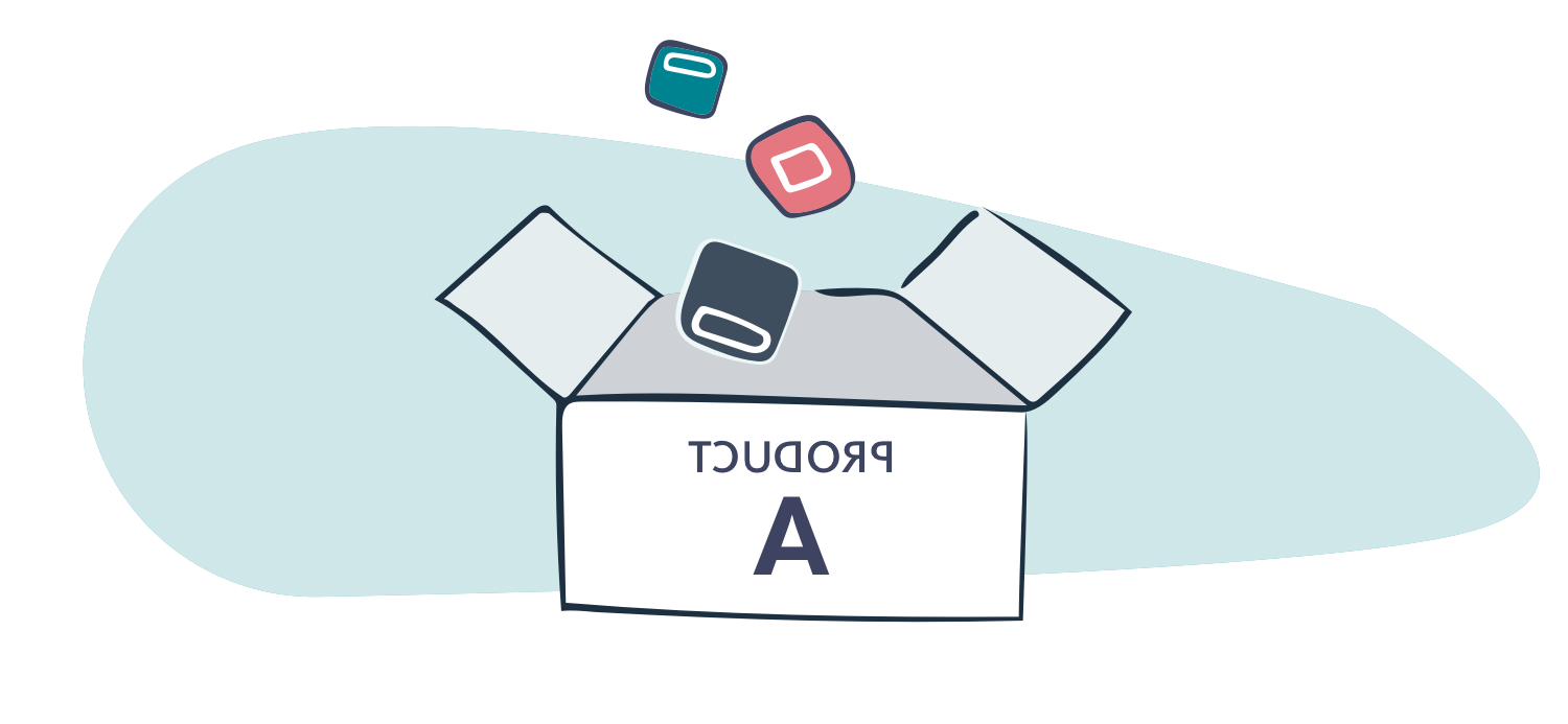 illustration of anomalous shapes going into box labeled product